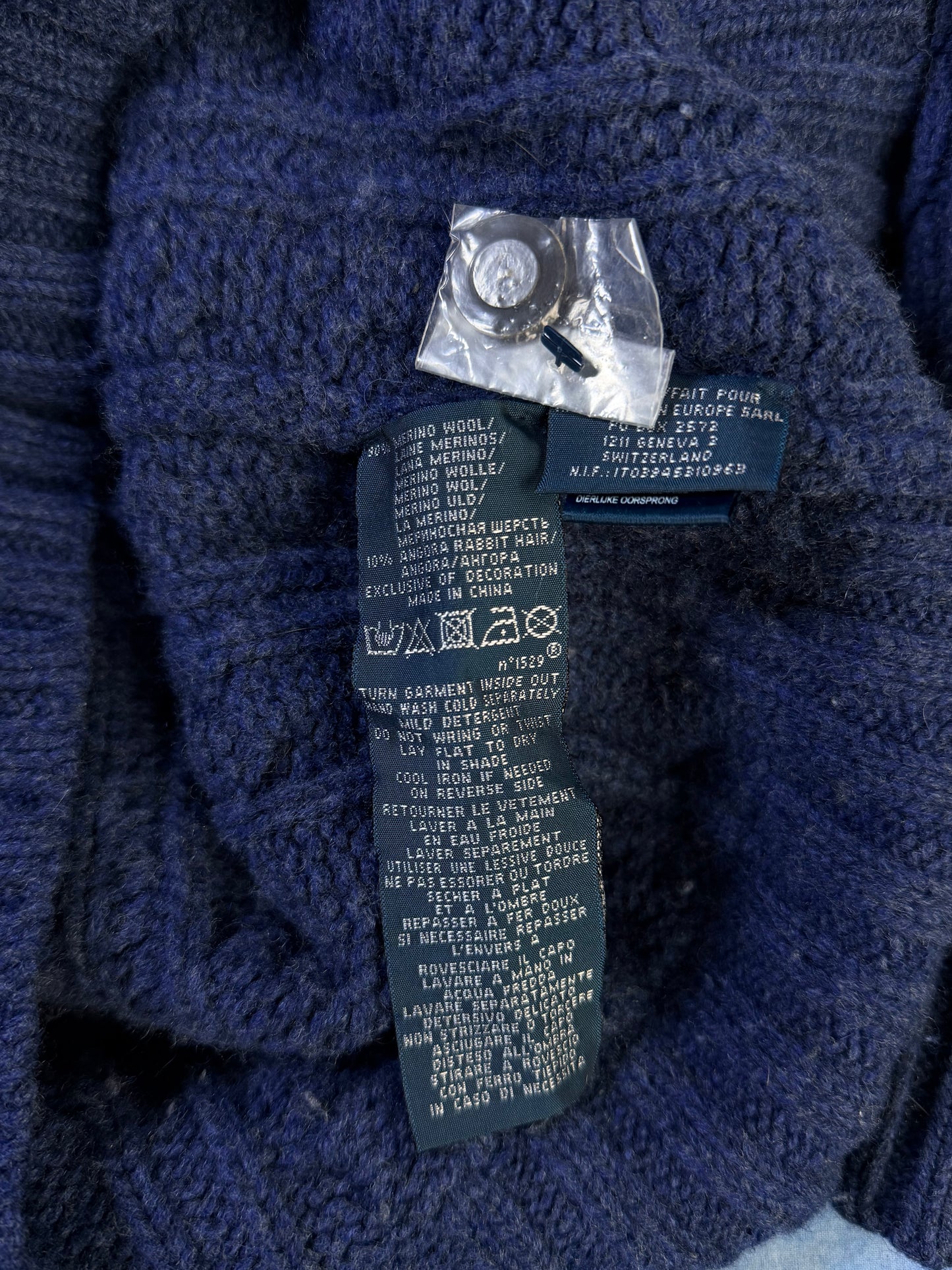 Sweterek z Kołnierzem Polo Ralph Lauren Merino Angora 90s S