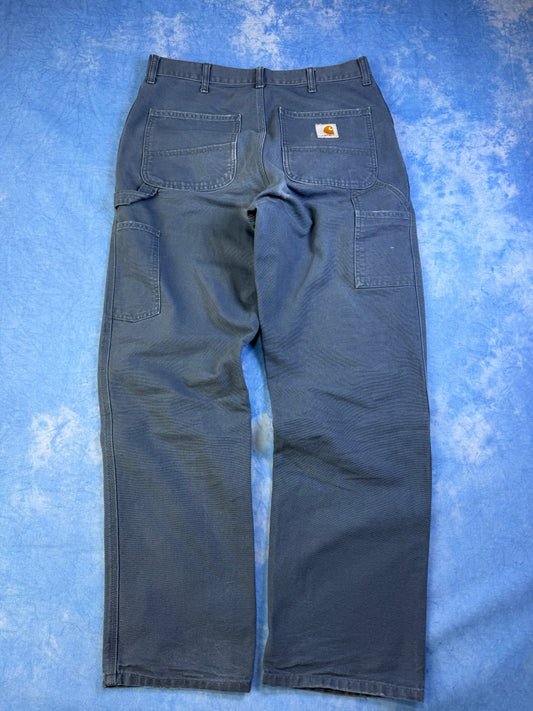 Spodnie Carhartt Single Knee Niebieskie M/L