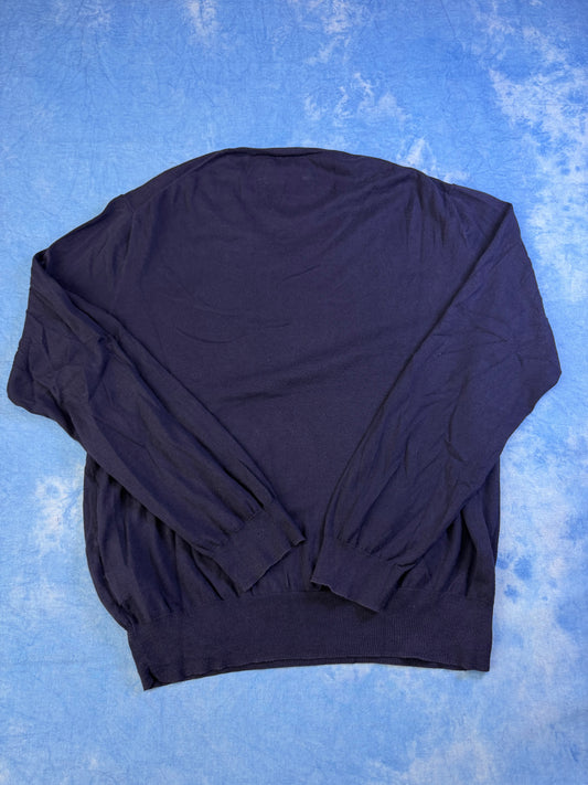 Sweterek Polo Ralph Lauren Slim Fit Pima Cotton Granatowy 90s XL