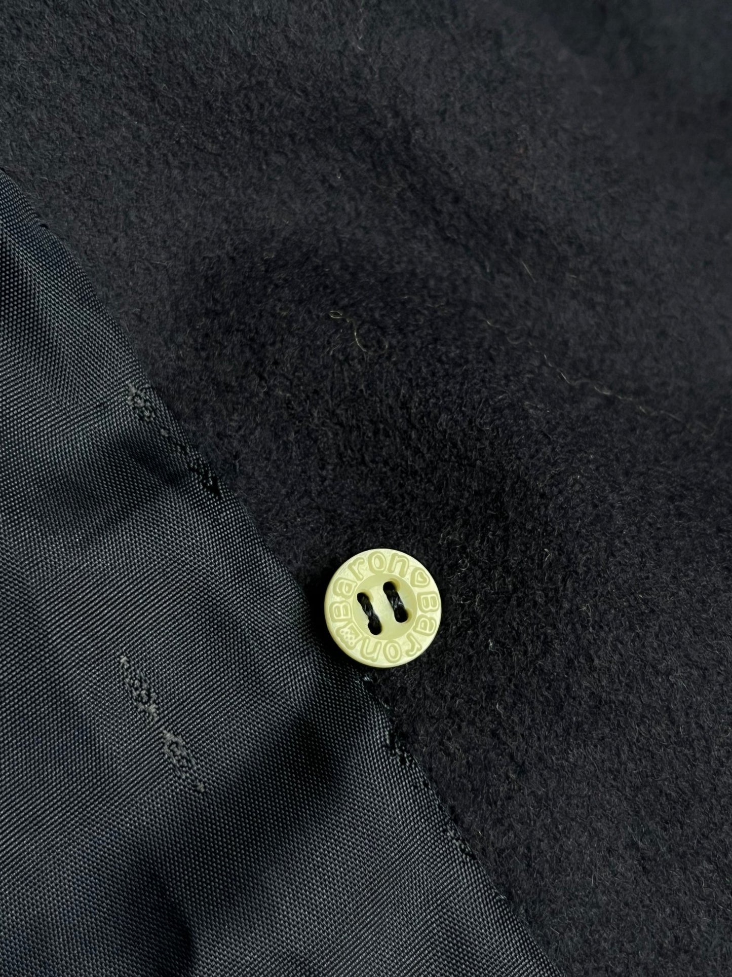 Długi Ciemnogranatowy Płaszcz Wełniany Vintage L | Piggy Boxer Vintage Shop