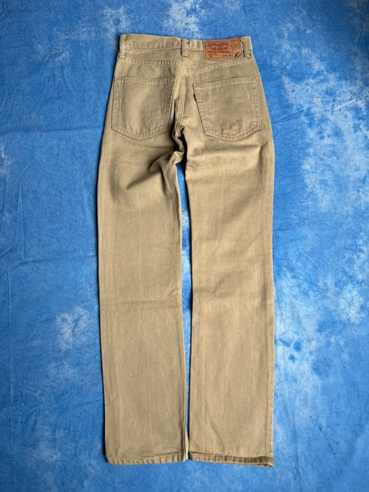 Jeansy Oliwkowe Levi's 501 z 1993r Made in USA XS | Piggy Boxer Vintage Shop