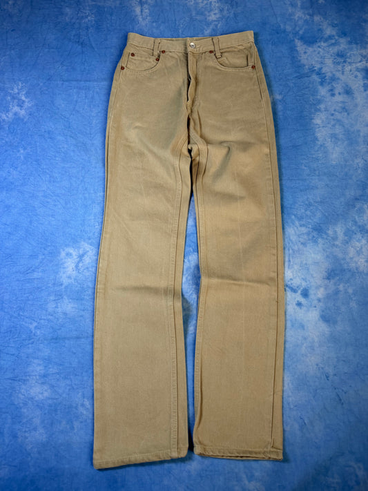 Jeansy Beżowe Levi's 501 Made in USA 1993 XS