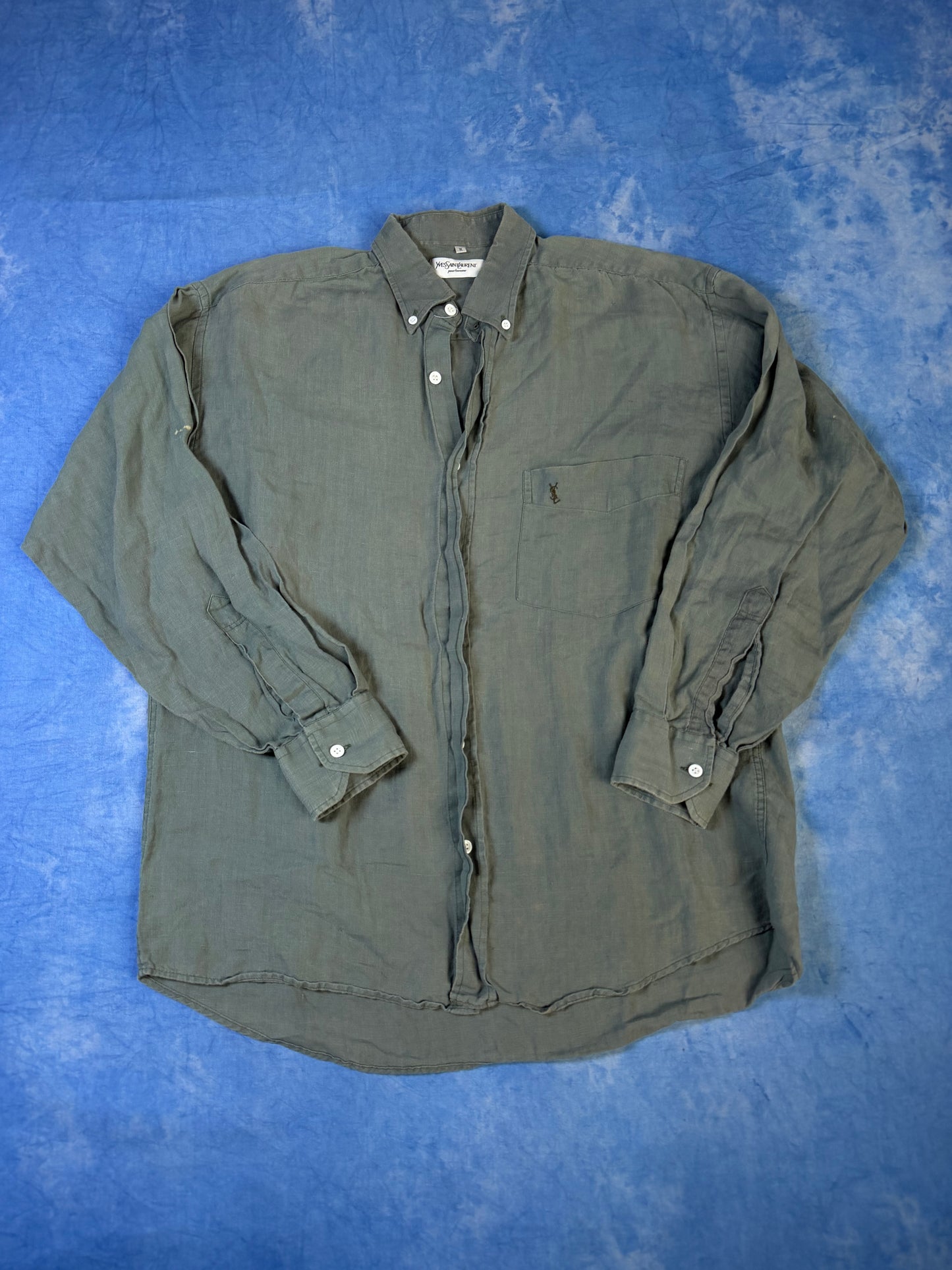 Koszula Lniana Yves Saint Laurent 90s M/L