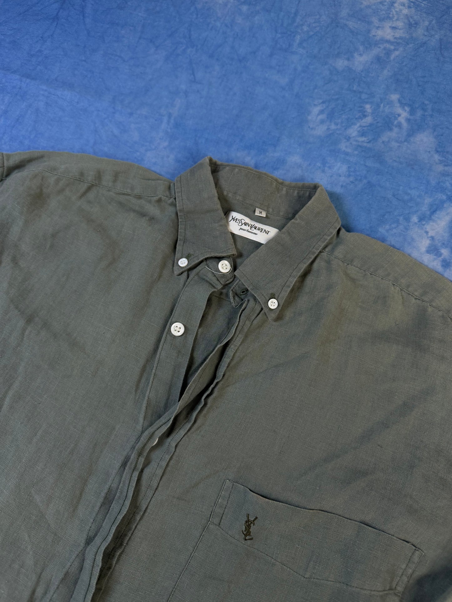 Koszula Lniana Yves Saint Laurent 90s M/L