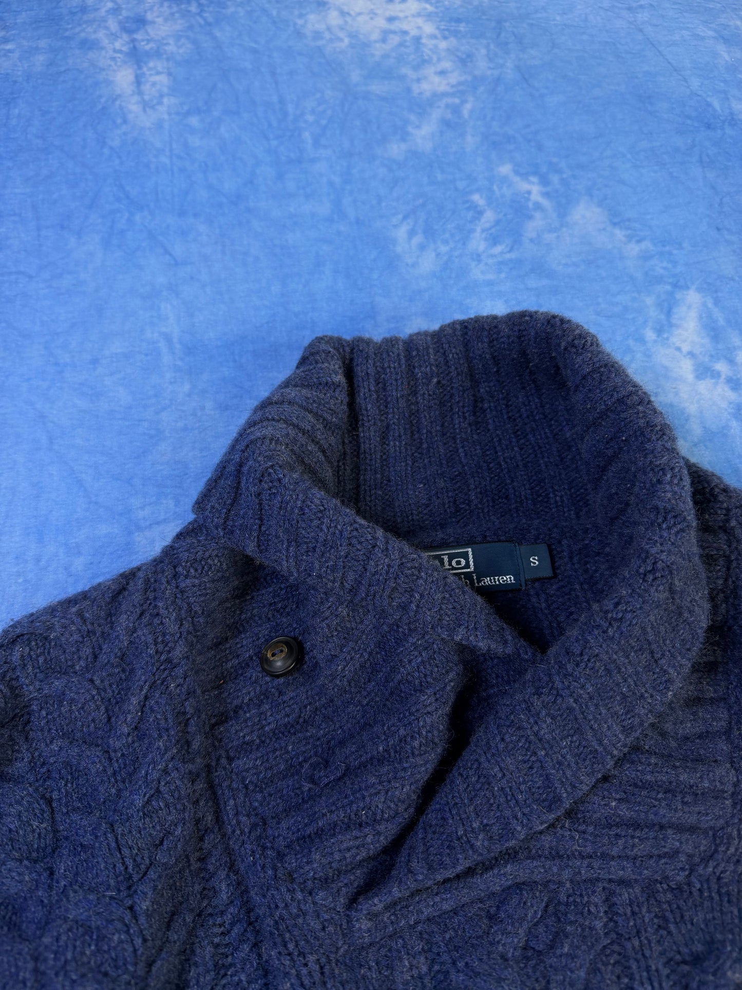 Sweterek z Kołnierzem Polo Ralph Lauren Merino Angora 90s S
