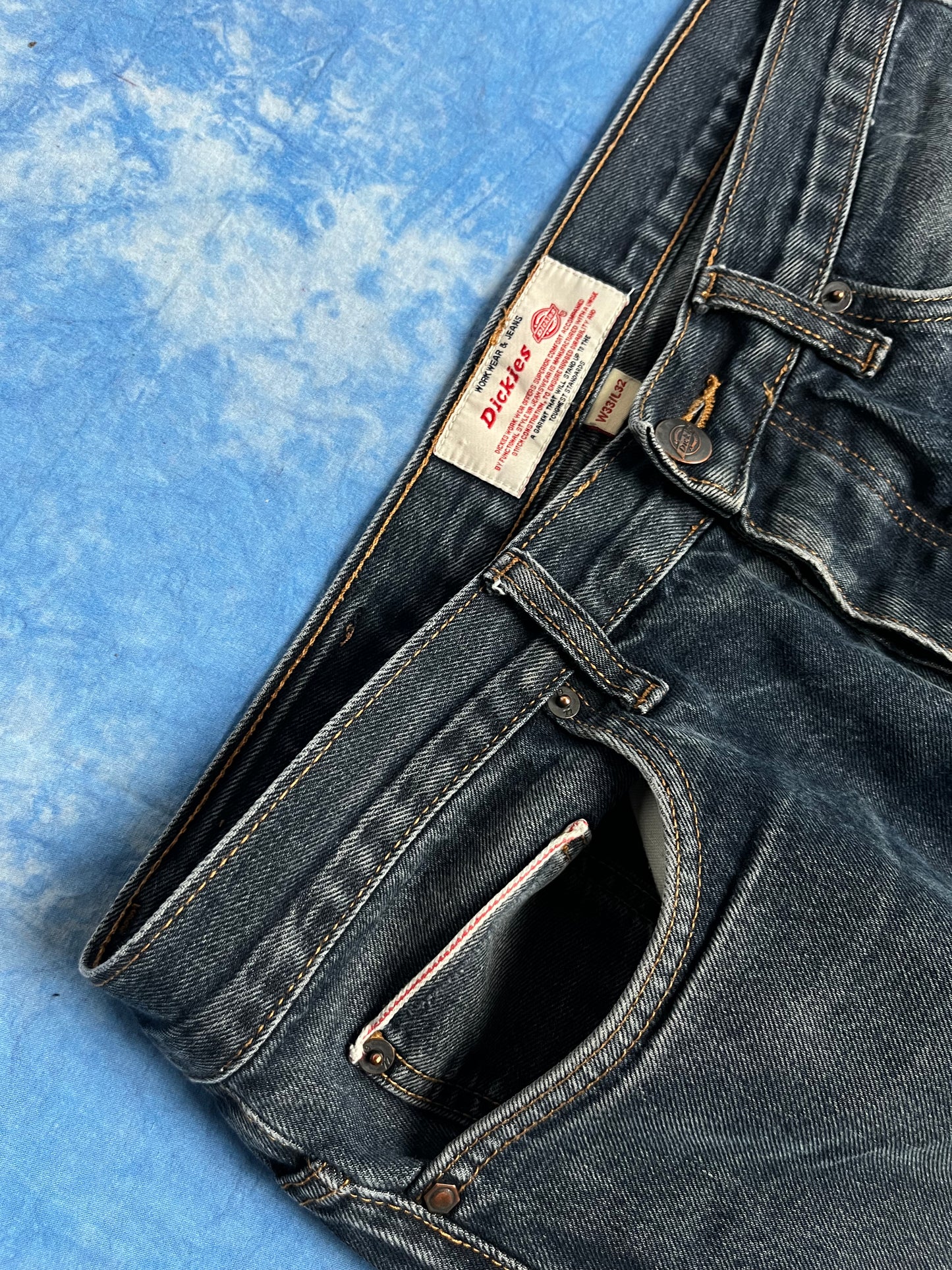 Jeansy Selvedge Dickies W33 L32 - M/L