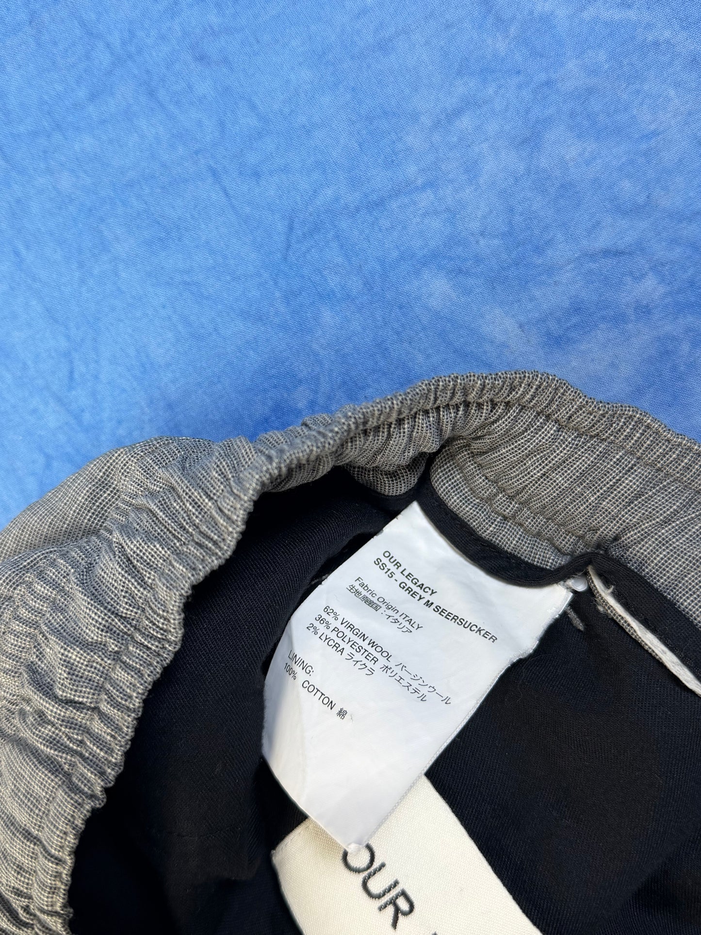 Spodnie z Wełną Our Legacy Grey M Seersucker SS15 S/M