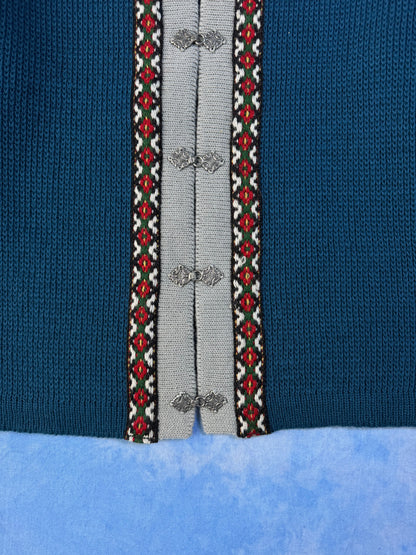 Scandinavian Wool Cardigan Made in Norway 90s L