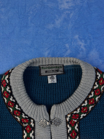 Scandinavian Wool Cardigan Made in Norway 90s L