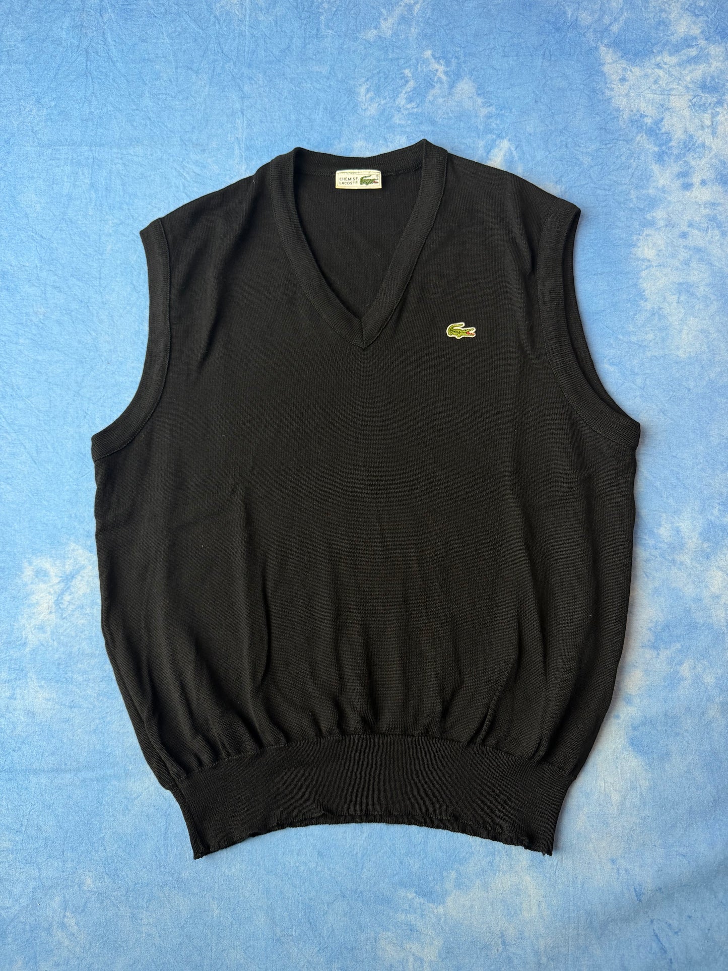 Wełniana Kamizelka Swetrowa Lacoste Made in Fracne 90s XL/XXL