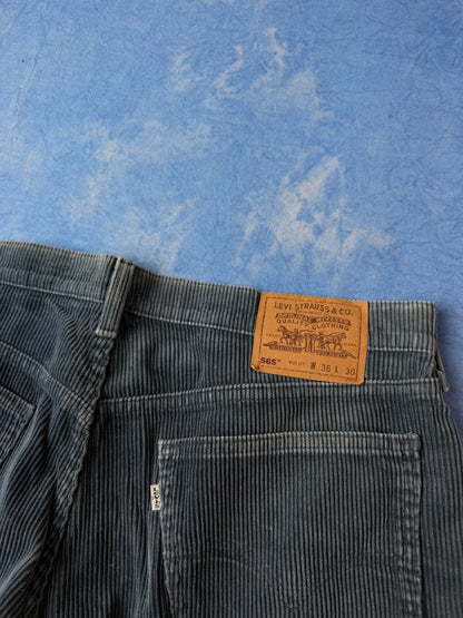 Spodnie Sztruksowe Levi's 565 Ocean Blue Made in USA 1997 XL