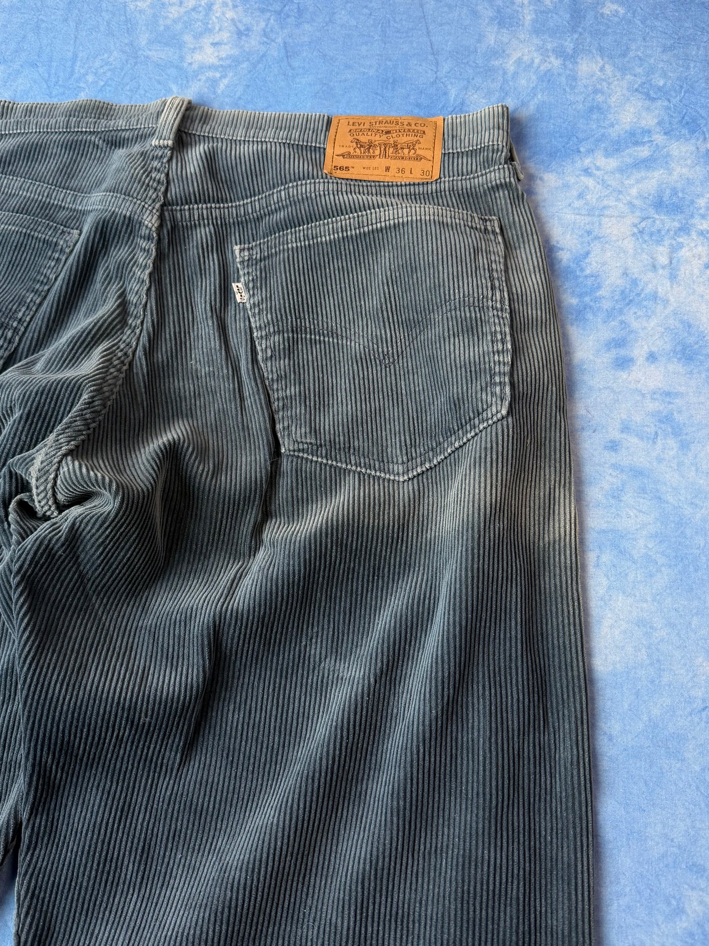 Spodnie Sztruksowe Levi's 565 Ocean Blue Made in USA 1997 XL