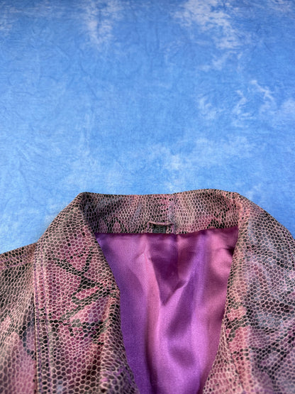 2000s Snakeskin Print Leather Jacket S