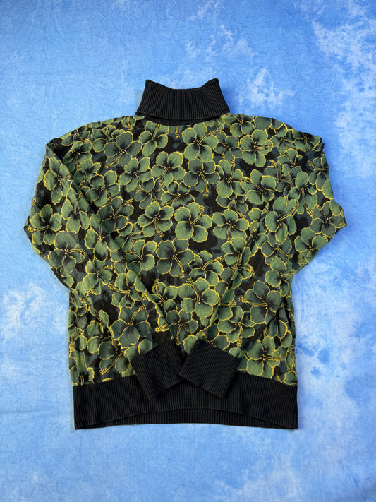 King Louie 2000s Hibiscus Flower Cardigan S