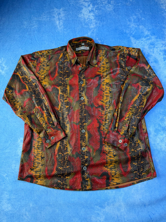 2000s Snake Print Shirt XL