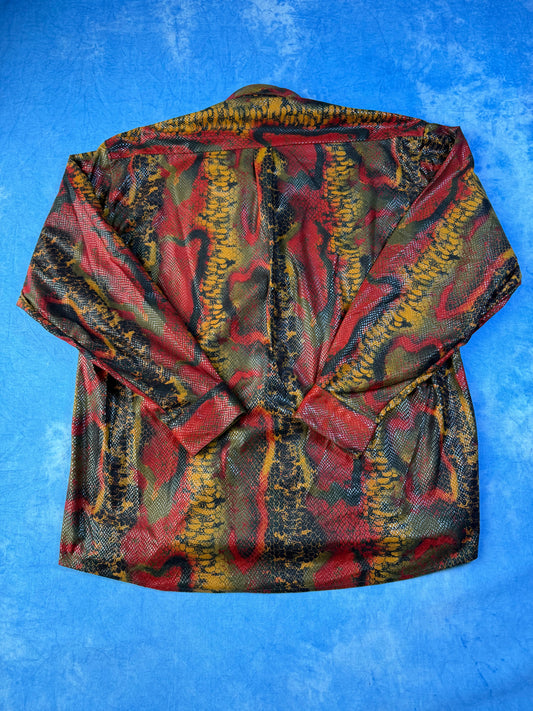 2000s Snake Print Shirt XL