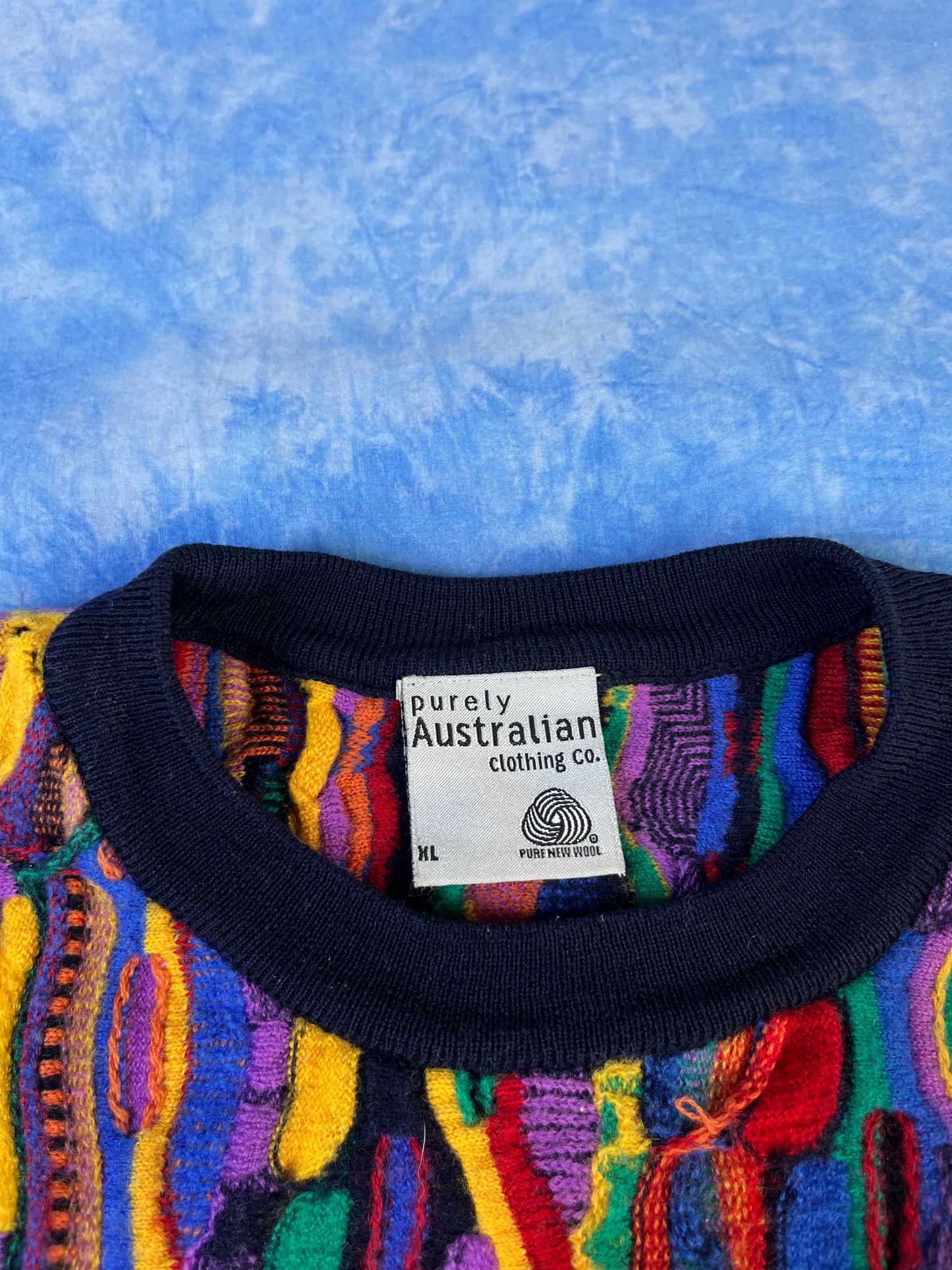 Sweterek Kolorowy Wełniany Purely Australian 90s S/M