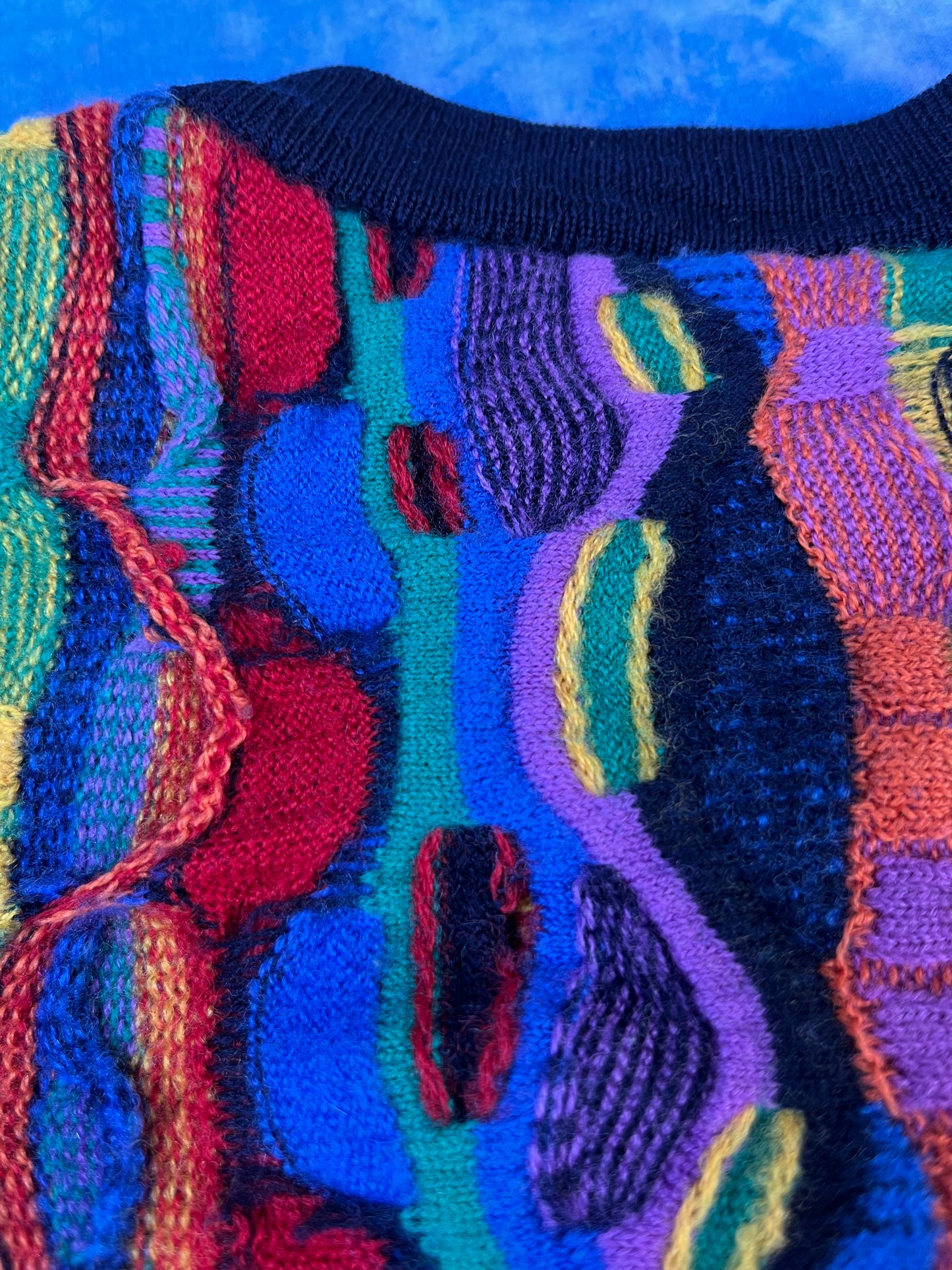 Sweterek Kolorowy Wełniany Purely Australian 90s S/M