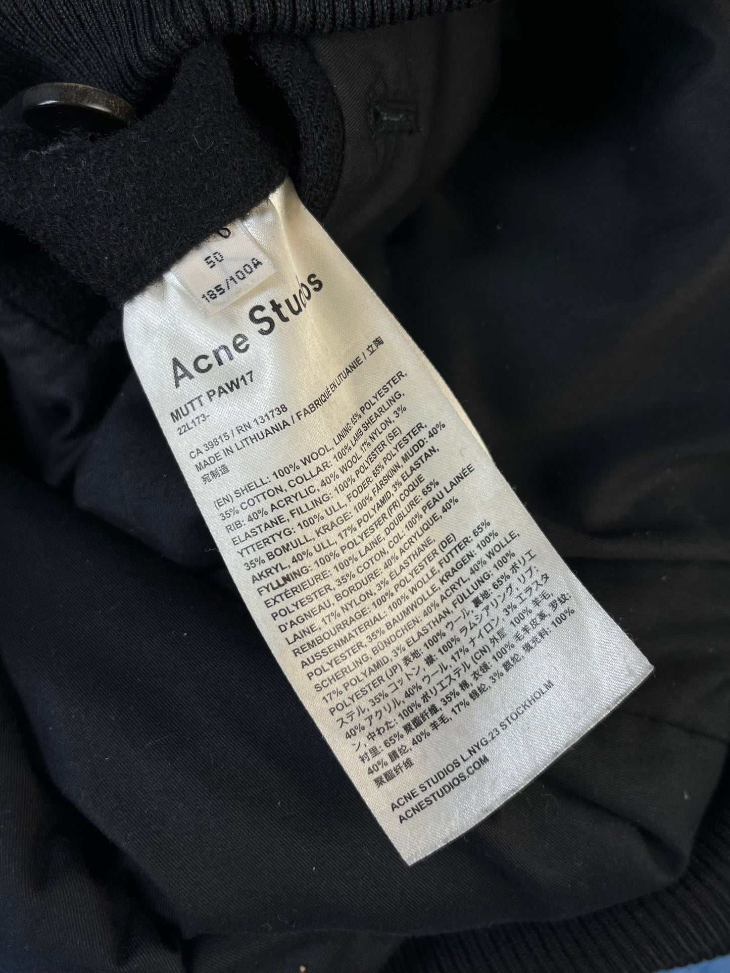 Kurtka Kożuch Wełniana Acne Studios MUTT Paw17 M