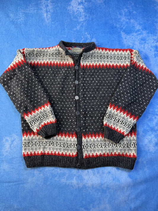 Brodrene Hallen x Norsk Husflid Hand-Made Wool Sweater 70s/80s L