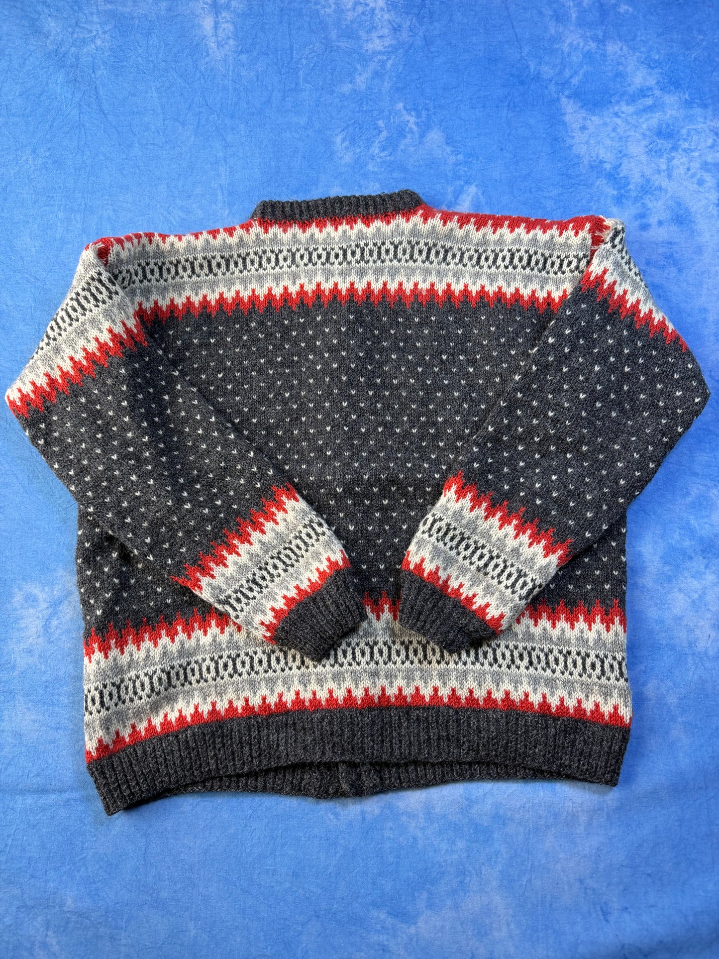 Sweterek Wełniany Brodrene Hallen x Norsk Husflid Handmade 70s/80s L