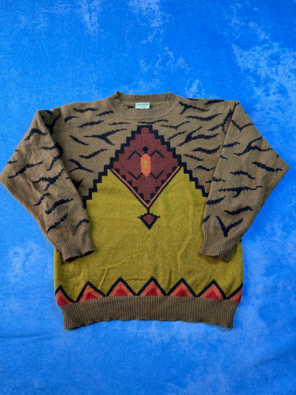 Sweterek Wełniany z Angorą Mondi Aztec 80s XS/S