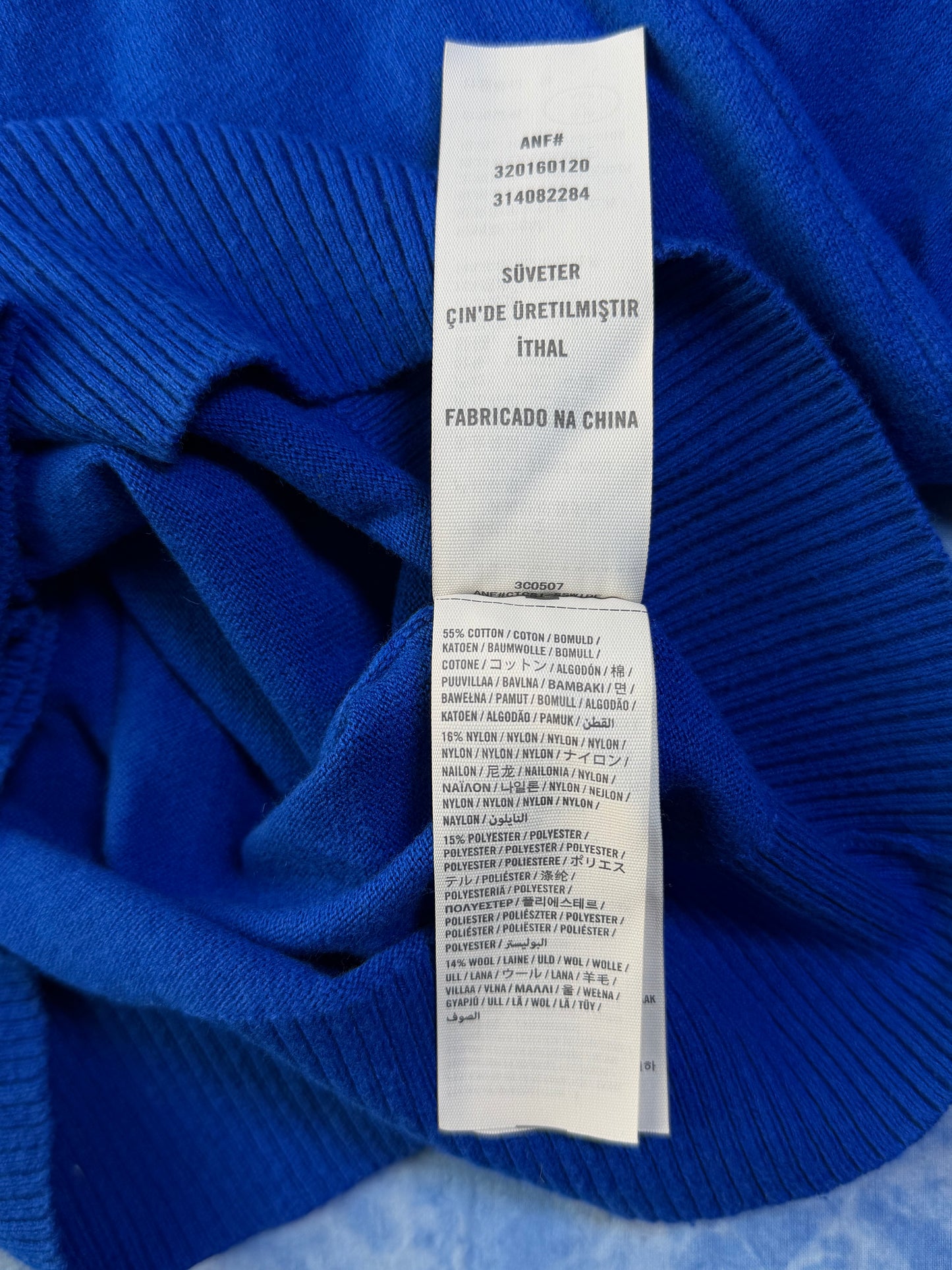 Sweterek z Domieszką Wełny Hollister Niebieskie S