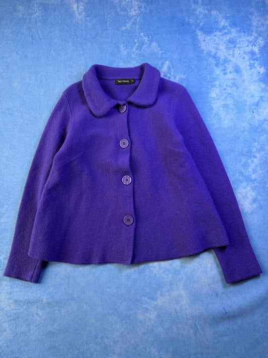 Women's Purple Lambswool Coat 90s M