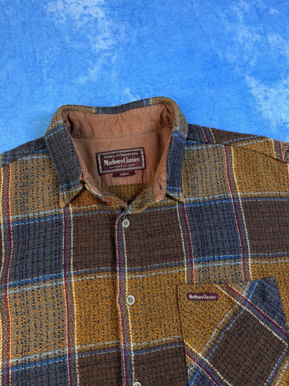 90s Marlboro Classics Wool Blend Plaid Shirt L/XL