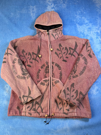 Bluza Ocieplana z Kaputrem Hand Made in Nepal 90s XL