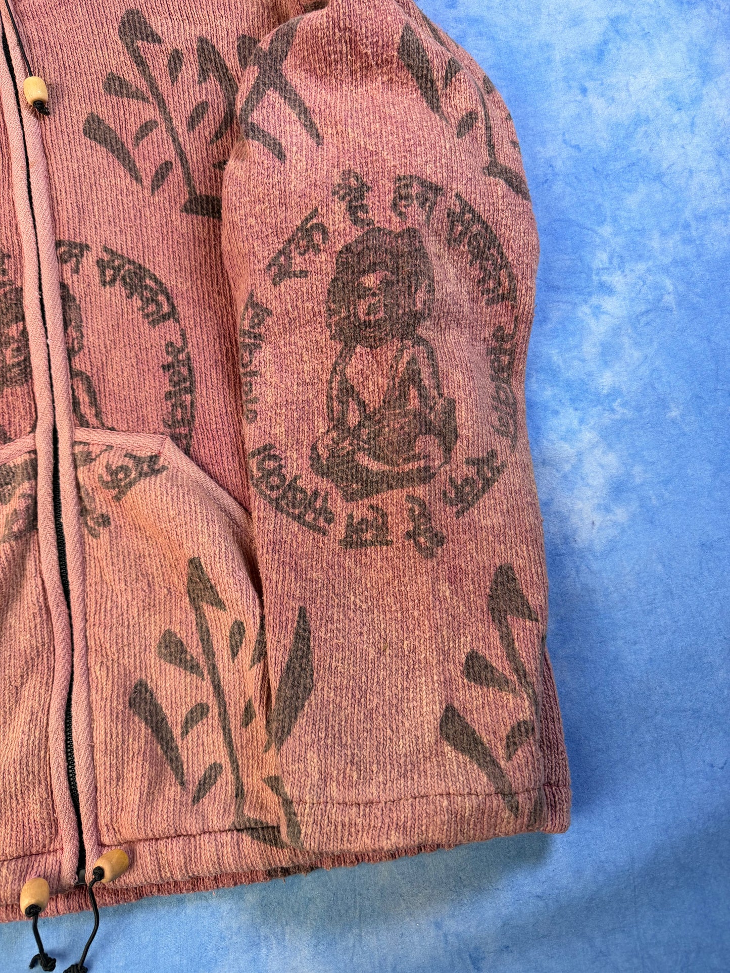 Bluza Ocieplana z Kaputrem Hand Made in Nepal 90s XL