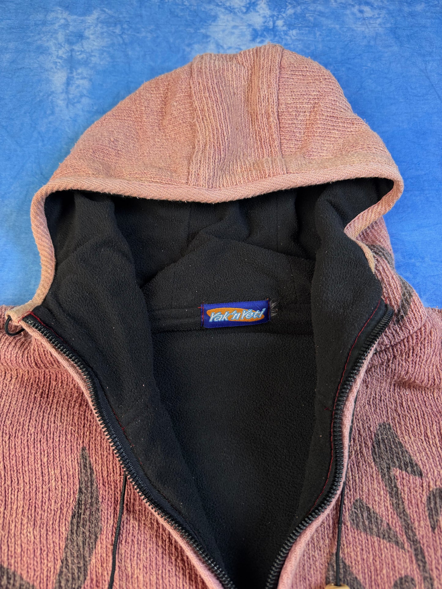 Bluza Ocieplana z Kaputrem Hand Made in Nepal 90s XL