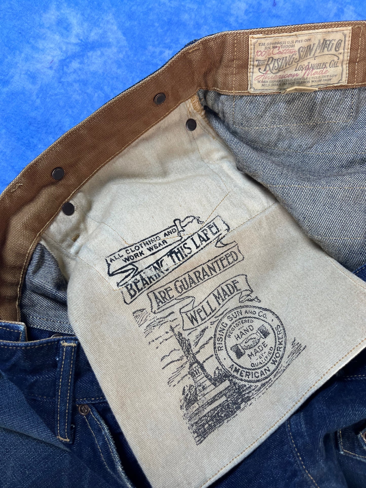 Jeansy Selvedge Rising Sun & Co Blacksmith Hand Made in USA XL