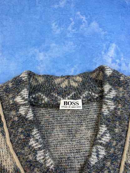 Sweterek Hugo Boss z Wełną, Moherem i Alpaką 80s L