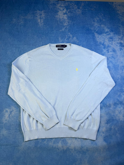 Sweterek Polo Ralph Lauren Pima Cotton Baby Blue 90s L