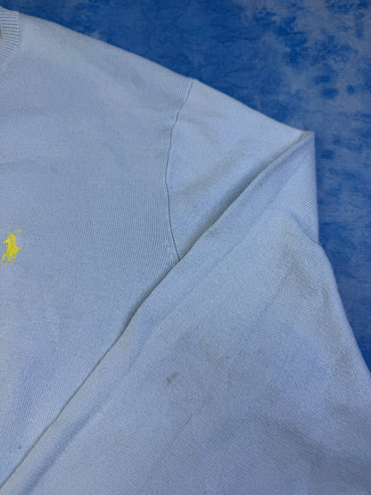 Sweterek Polo Ralph Lauren Pima Cotton Baby Blue 90s L