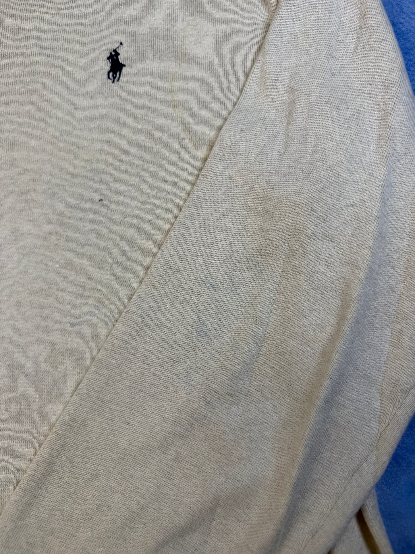 Sweterek Polo Ralph Lauren Pima Cotton Beżowy 90s L