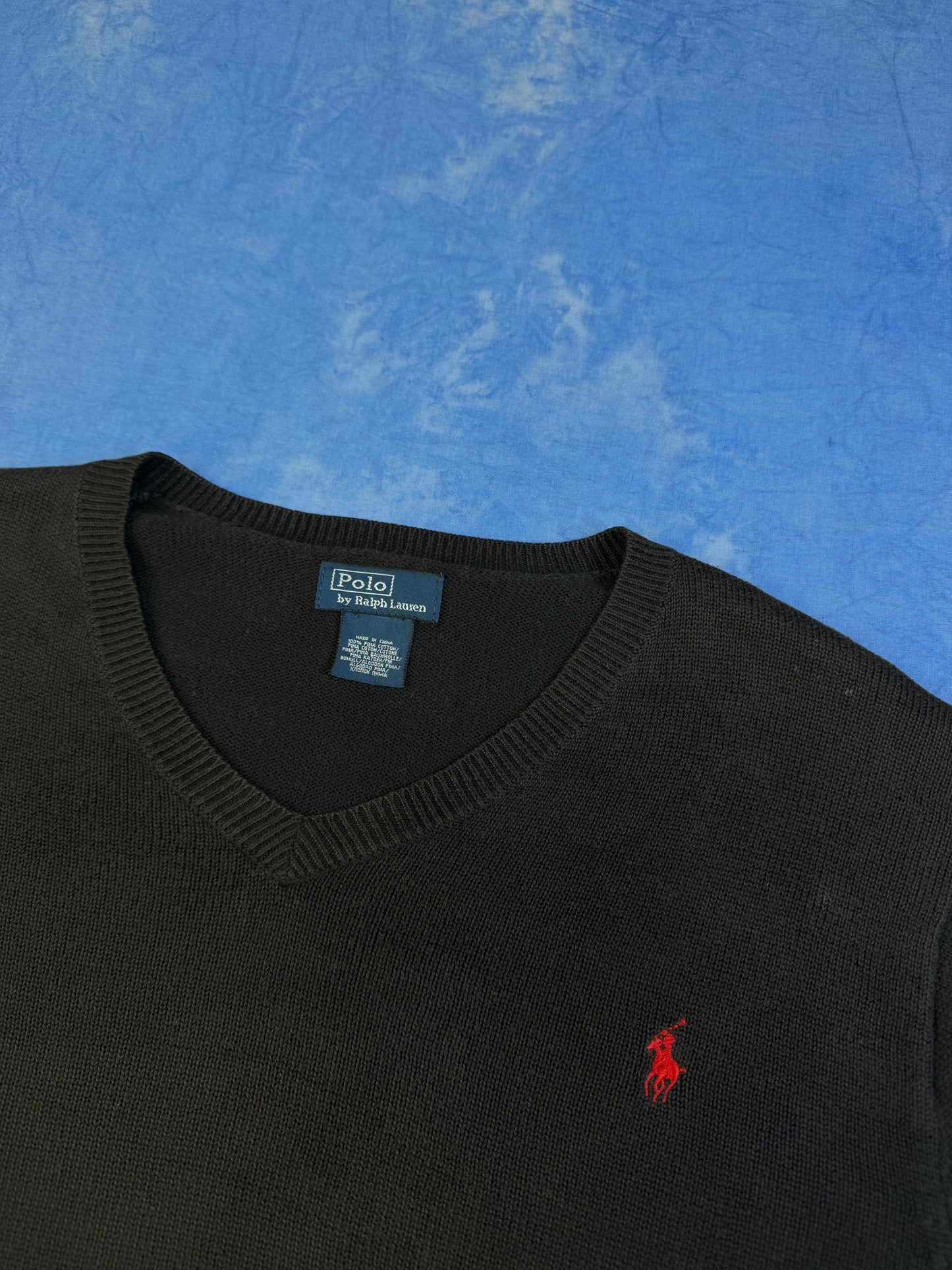 Sweterek Polo Ralph Lauren Pima Cotton Black 90s M
