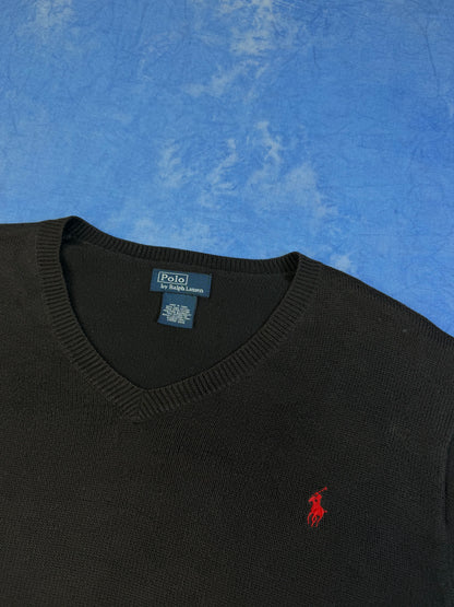 Sweterek Polo Ralph Lauren Pima Cotton Black 90s M