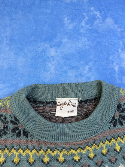 Sweterek we Wzorki C&A Blend Wełna, Alpaka 90s M/L