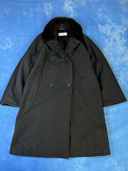 Damski Płaszcz Max Mara Main Line z Futrem 90s M