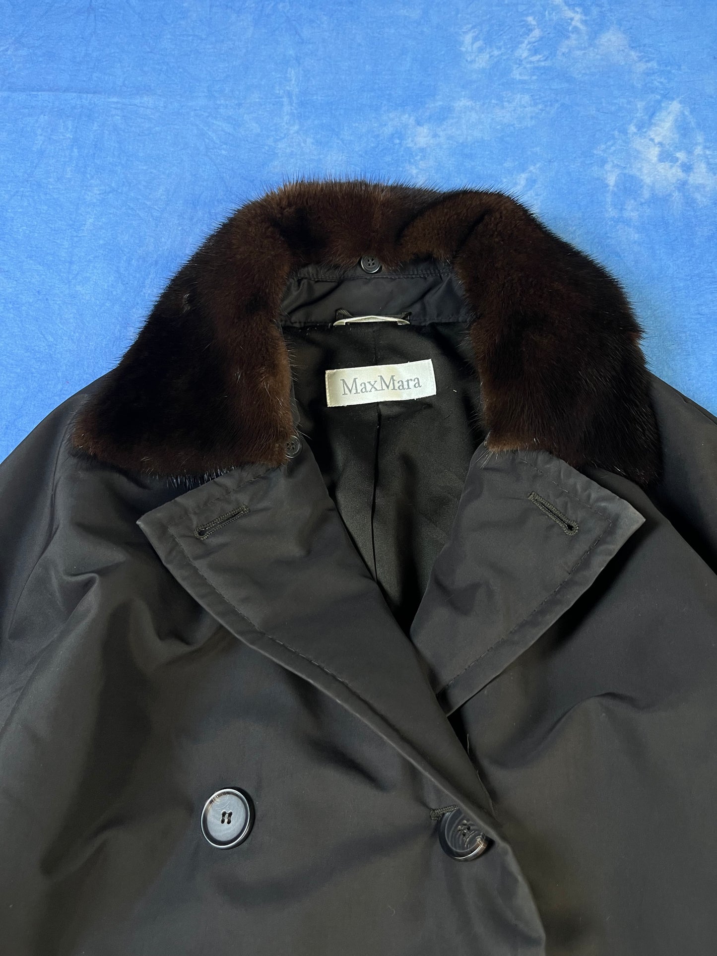 Damski Płaszcz Max Mara Main Line z Futrem 90s M