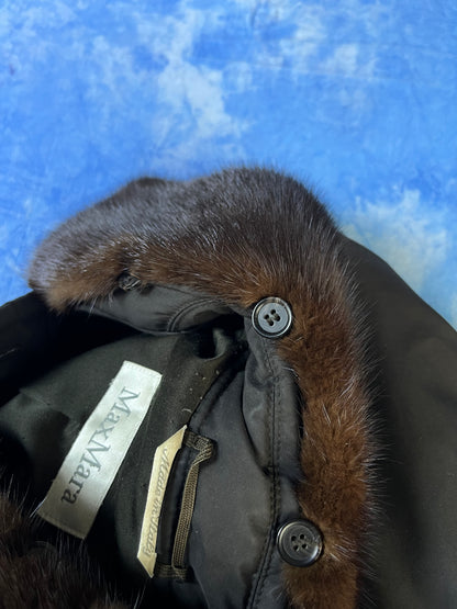 Damski Płaszcz Max Mara Main Line z Futrem 90s M
