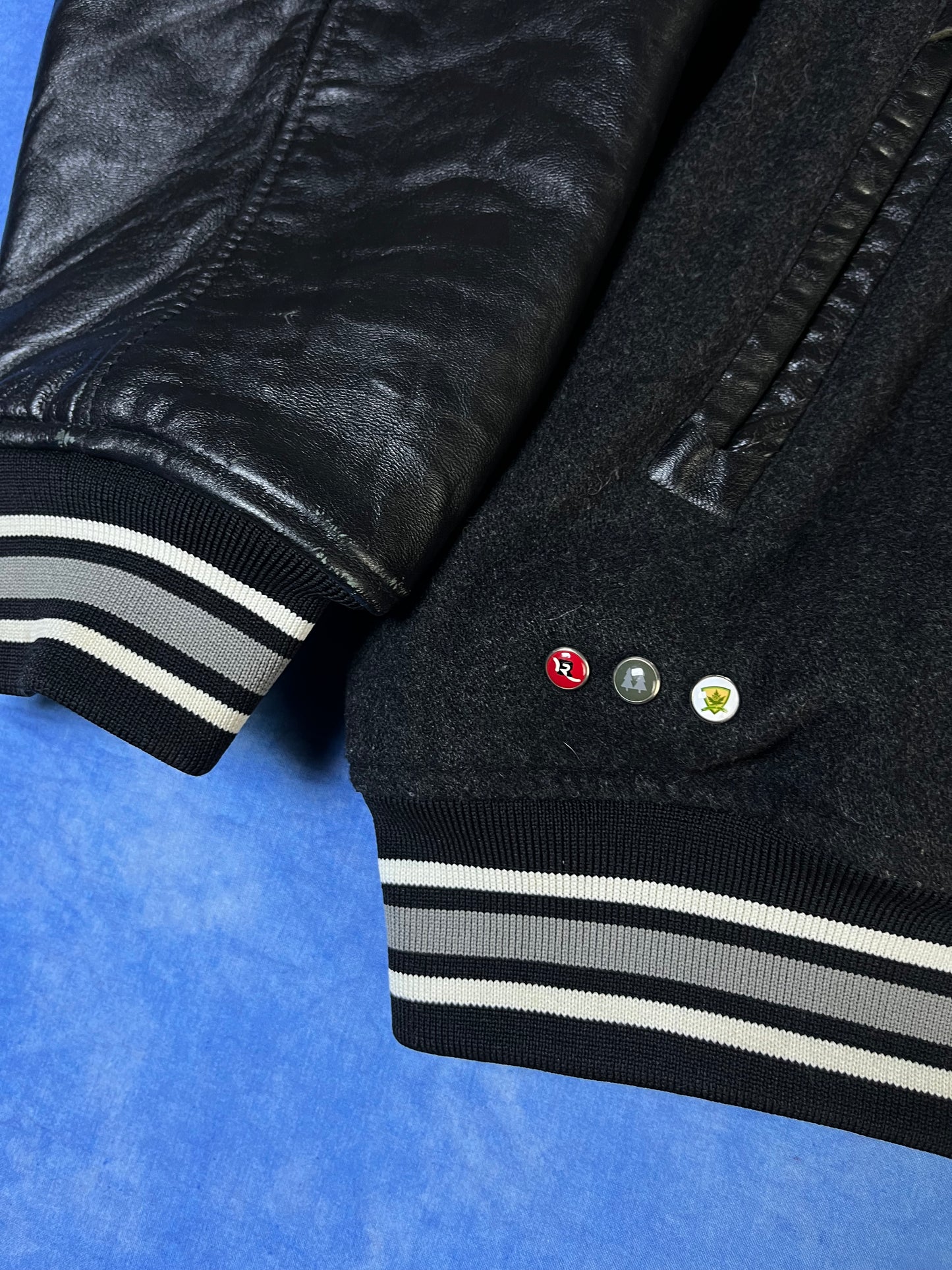 Kurtka Skórzano Wełniana Bejsbolówka Uniwersytecka Rocawear 00s XL