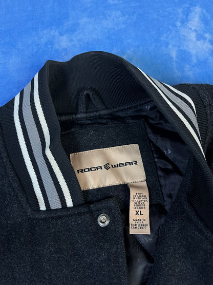 Kurtka Skórzano Wełniana Bejsbolówka Uniwersytecka Rocawear 00s XL