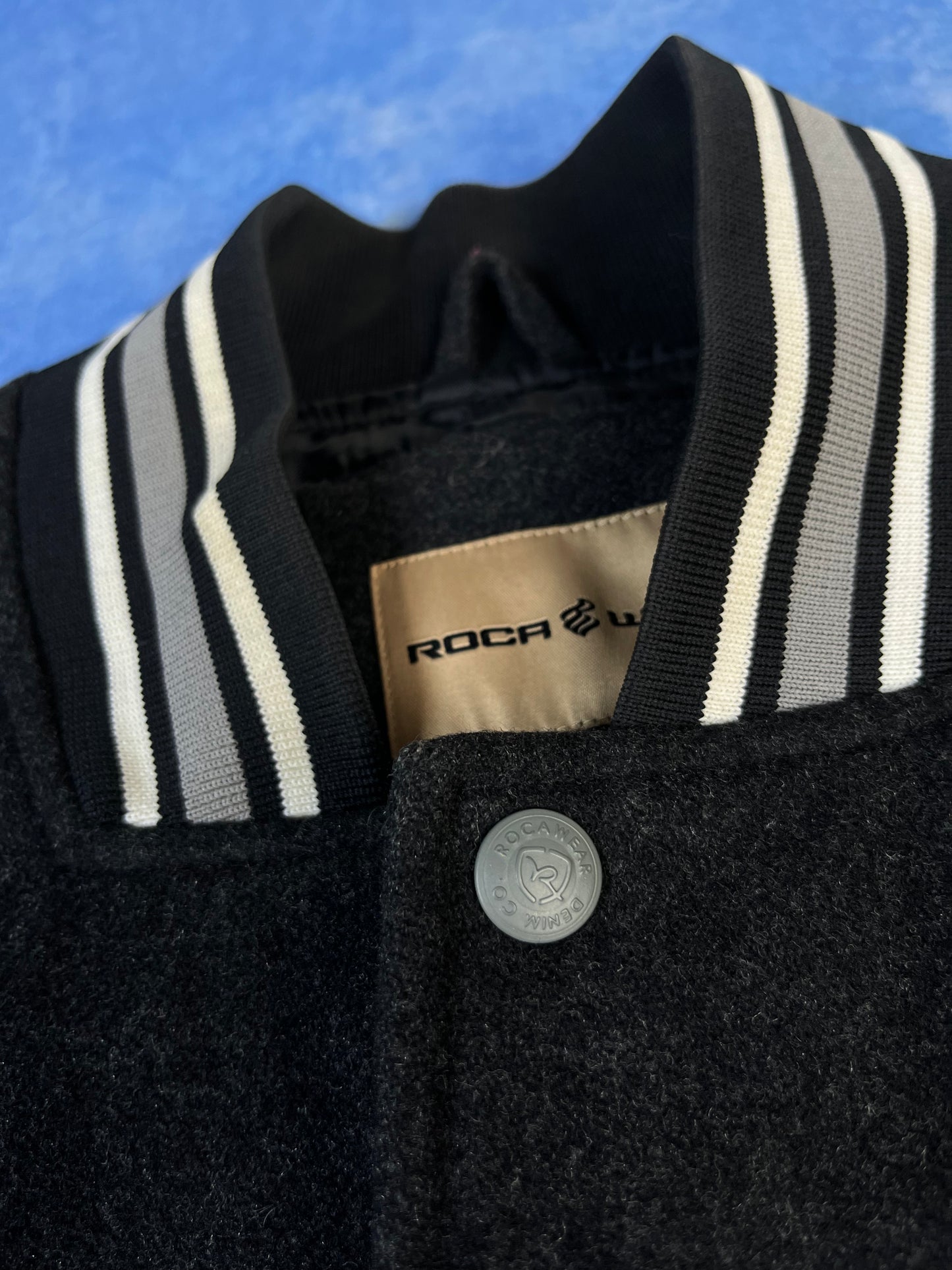 Kurtka Skórzano Wełniana Bejsbolówka Uniwersytecka Rocawear 00s XL