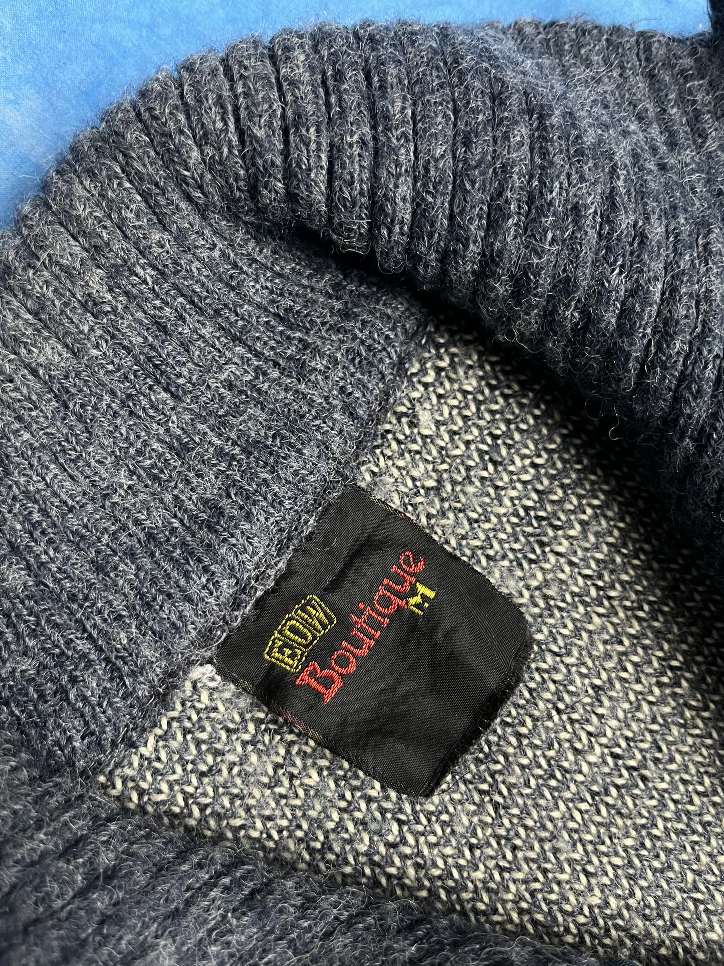 Sweter Zapinany Wełna Alpaka 90s M