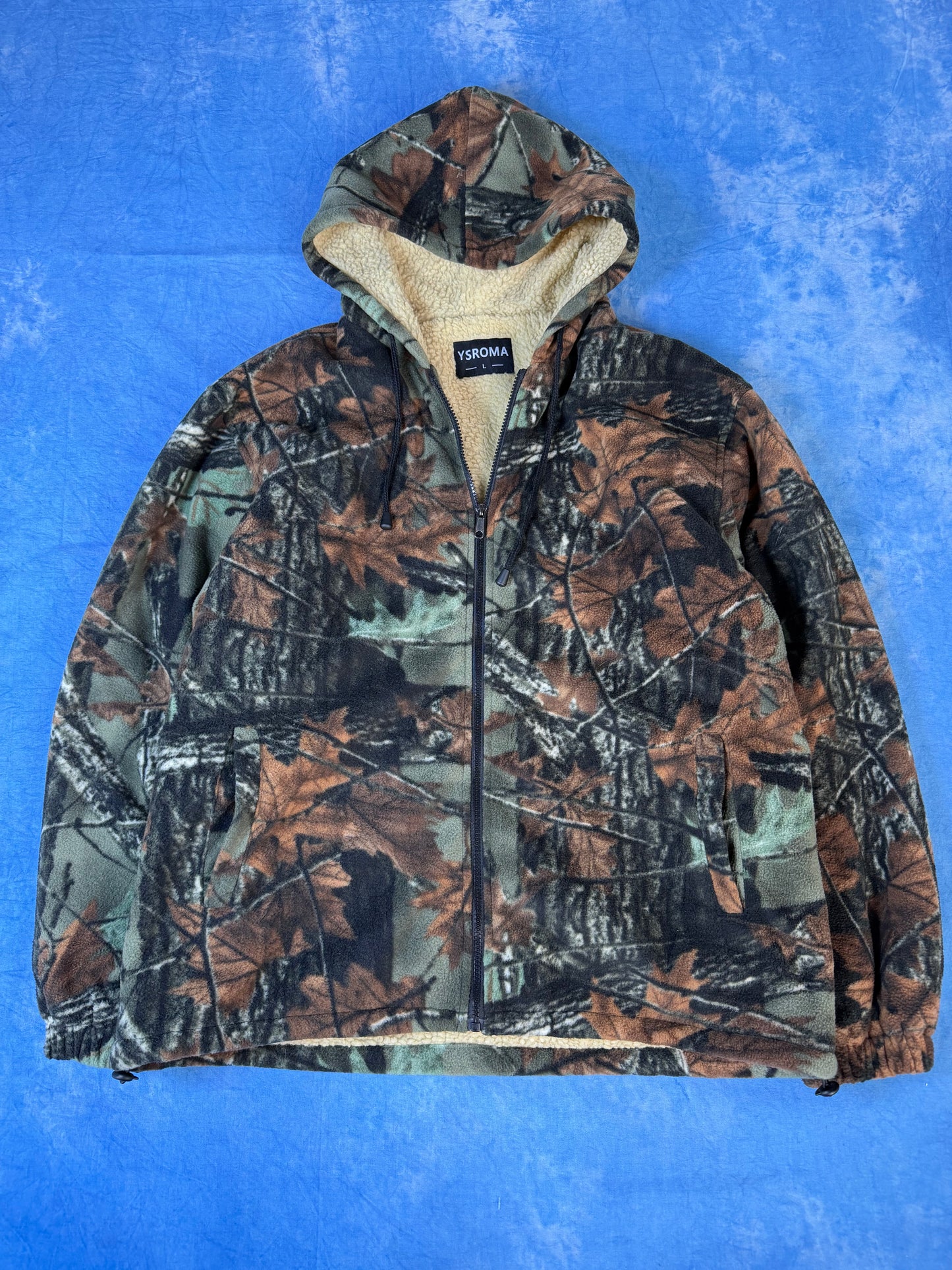 Kurtka Zip Polarowa Camo 2000s L