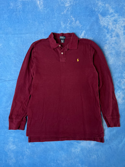 Burgundowy Longsleeve Polo Ralph Lauren 90s S