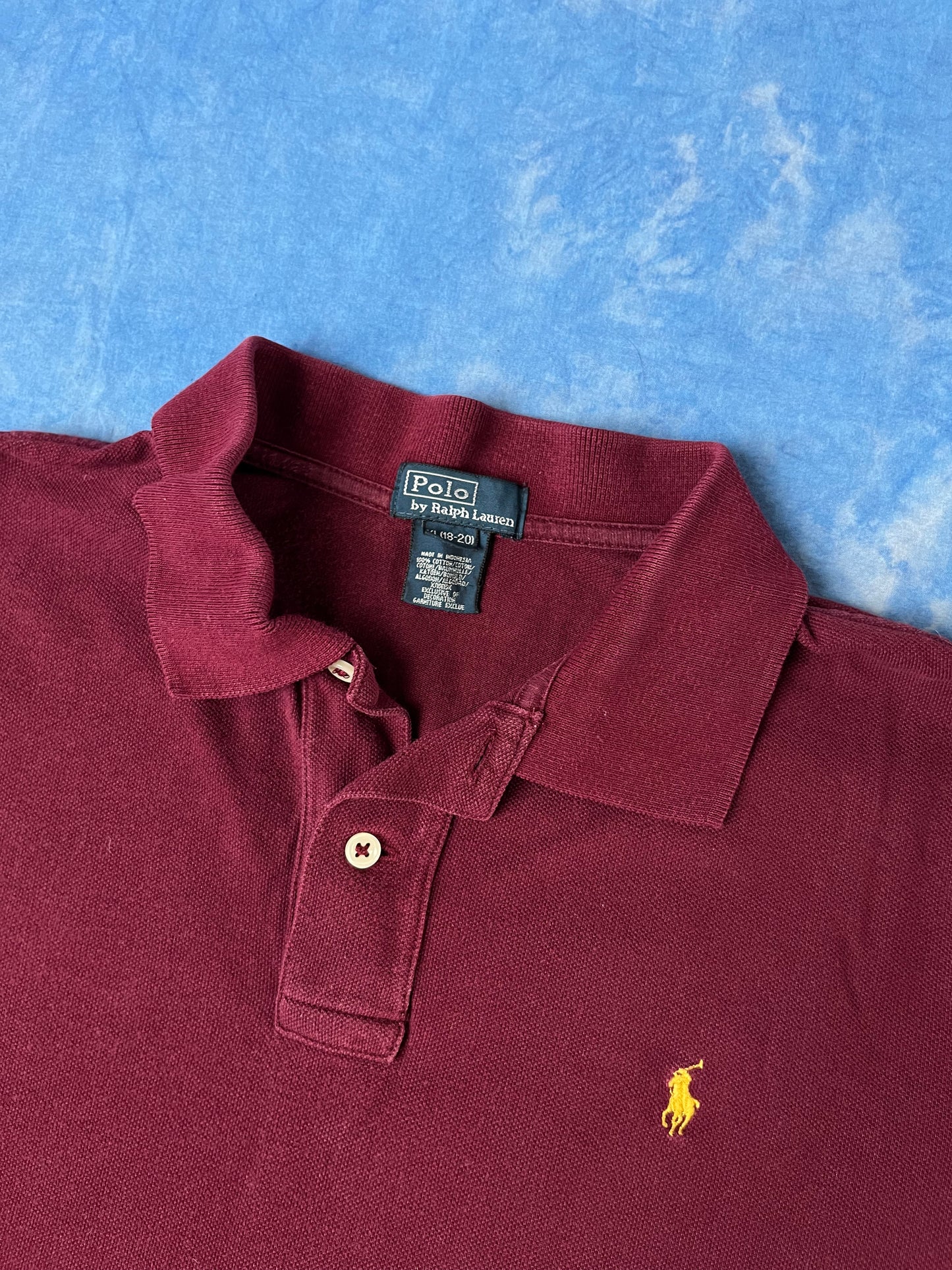 Burgundowy Longsleeve Polo Ralph Lauren 90s S